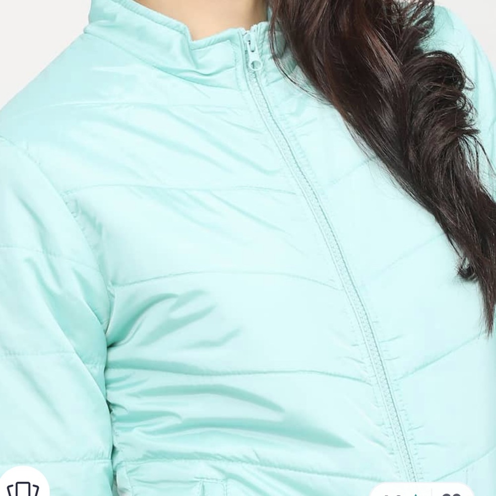 Women blue padded jacket